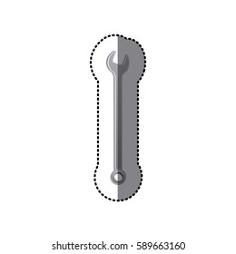 sticker grayscale silhouette with wrench two-headed vector illustration