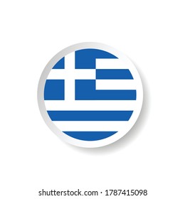 sticker of greece flag in blue and white color art illustration