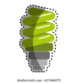 sticker green save bulb energy icon