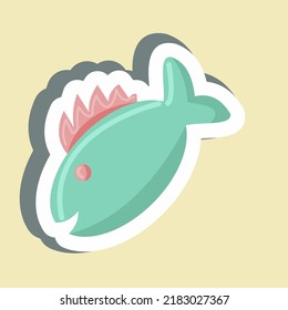 Pescado a la parrilla con pegajosas. adecuado para la carne. diseño simple editable. vector de plantilla de diseño. ilustración simple