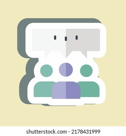 Sticker Group Opinion. suitable for Feedback symbol. simple design editable. design template vector. simple symbol illustration