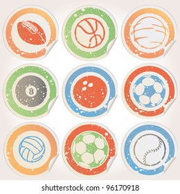 Sticker Grunge Sport Ball