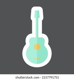 Sticker Guitar. suitable for Toy symbol. simple design editable. design template vector. simple symbol illustration
