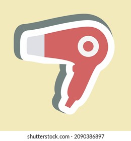 Sticker Hair Dryer - Simple illustration,Editable stroke,Design template vector, Good for prints, posters, advertisements, announcements, info graphics, etc.