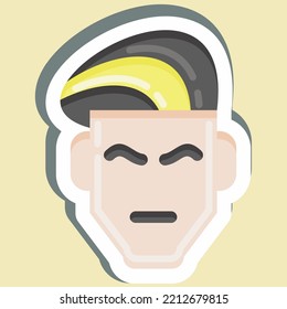 Sticker Haircut. suitable for Barbershop symbol. simple design editable. design template vector. simple illustration