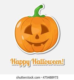 Sticker Halloween Pumpkin Happy Halloween Vector Stock Vector (Royalty ...