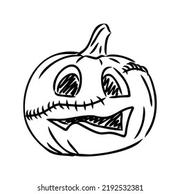 Sticker Halloween pumpkin. Vector illustration. pumpkin for halloween vector sketch
