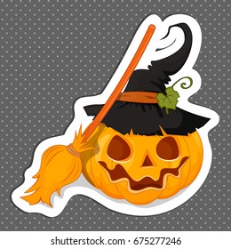 Sticker Halloween for your design. Flat design. The Symbols Of Halloween. Stock vector.