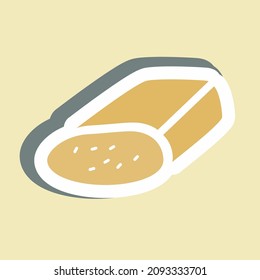 Sticker Hand Cheese - Simple illustration,Editable stroke,Design template vector, Good for prints, posters, advertisements, announcements, info graphics, etc.