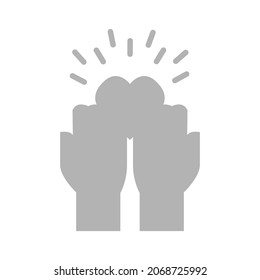 sticker hands holding heart, vector illustration