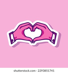 Manos adhesivas haciendo una ilustración de vector cardíaco