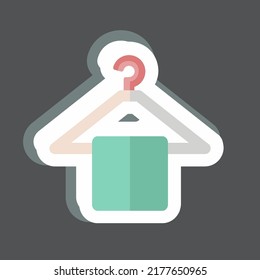 Sticker Hanging Towel. suitable for Spa symbol. simple design editable. design template vector. simple symbol illustration