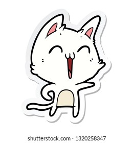 sticker of a happy cartoon cat