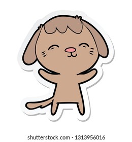 sticker of a happy cartoon dog