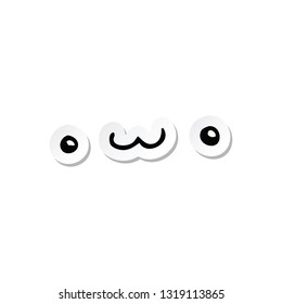 sticker of a happy cartoon expression