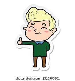 sticker of a happy cartoon man