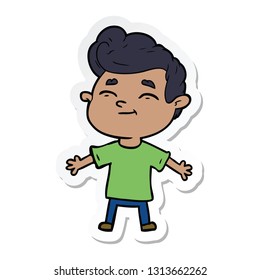 sticker of a happy cartoon man