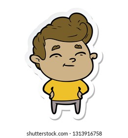 sticker of a happy cartoon man