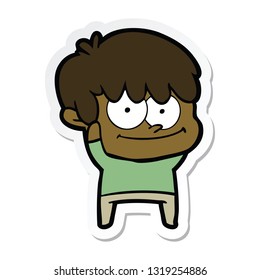 sticker of a happy cartoon man