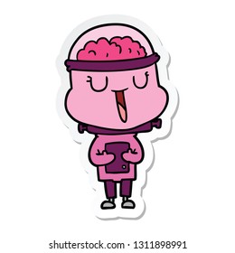 sticker of a happy cartoon robot