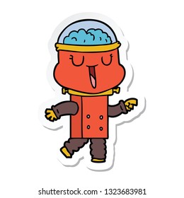 sticker of a happy cartoon robot