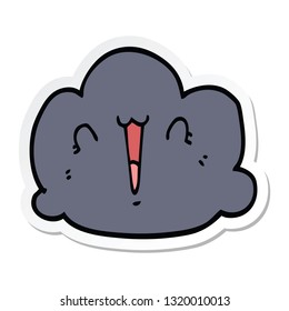 pegatina de una caricatura de nube feliz