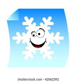 sticker with happy snowflake