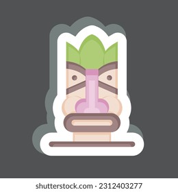 Sticker Hawaiian Statue. related to Hawaii symbol. simple design editable. vector