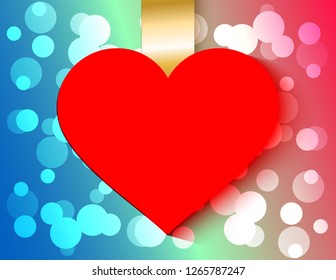 Sticker heart banner decor