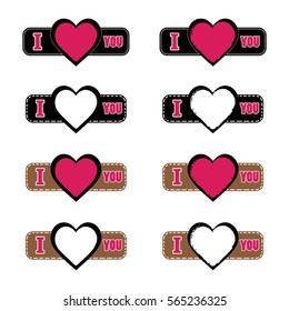 sticker heart set. I love you.