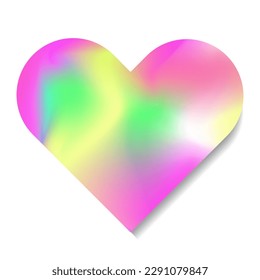 Sticker heart y2k holography style neon color