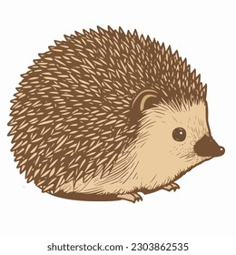 sticker Hedgehog white outline. flat vector illustration