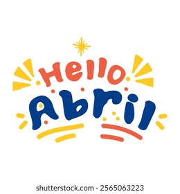 Sticker Hello Abril Philippines languange day. vector illustration