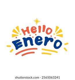 Sticker Hello Enero Philippines languange day. vector illustration