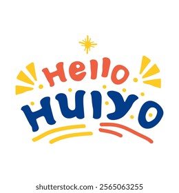 Sticker Hello Hulyo Philippines languange day. vector illustration