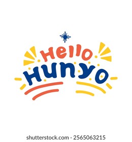 Sticker Hello Hunyo Philippines languange day. vector illustration