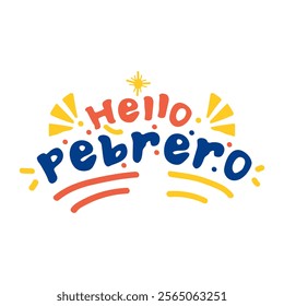 Sticker Hello Pebrero Philippines languange day. vector illustration