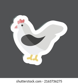 Sticker Hen. suitable for Garden symbol. simple design editable. design template vector. simple symbol illustration