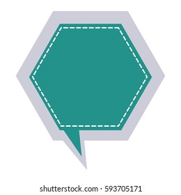 sticker hexagon frame callout dialogue vector illustration