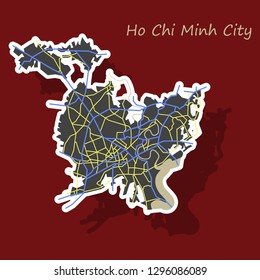 Sticker ho chi minh city administrative map