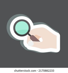 Aufkleber mit Zauberstab. geeignet für Handaktionen Symbol. einfaches Design bearbeitbar. Designvorlage, Vektor. einfache Symbolillustration