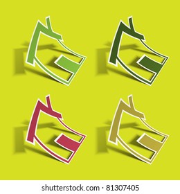 Pegatina. Icono de inicio. Ilustración vectorial. Eps 10.