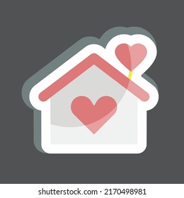 Sticker Home. suitable for Wedding symbol. simple design editable. design template vector. simple symbol illustration