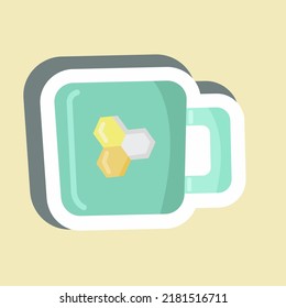 Sticker Honey Tea. suitable for Bee Farm. simple design editable. design template vector. simple illustration