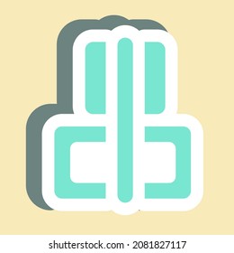 Sticker Horizontal Align Center - Color Mate Style,Simple illustration,Editable stroke,Design template vector, Good for prints, posters, advertisements, announcements, info graphics, etc.