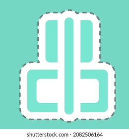 Sticker Horizontal Align Center - Line Cut,Simple illustration,Editable stroke,Design template vector, Good for prints, posters, advertisements, announcements, info graphics, etc.