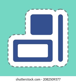 Sticker Horizontal Align Right - Line Cut,Simple illustration,Editable stroke,Design template vector, Good for prints, posters, advertisements, announcements, info graphics, etc.