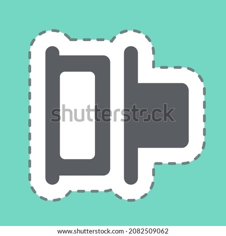 Sticker Horizontal Distribute Left - Line Cut,Simple illustration,Editable stroke,Design template vector, Good for prints, posters, advertisements, announcements, info graphics, etc.