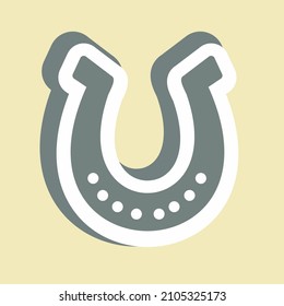Sticker Horse Shoe Simple illustration, Good for Prints , Announcements, Etc