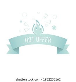 Sticker hot offer. Design element. Vector art illustration. Sticker design. Isolated white background. Internet technology. Design promotion. Flat design modern vector illustration concept. 